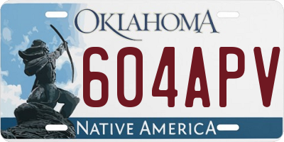 OK license plate 604APV