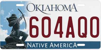OK license plate 604AQO