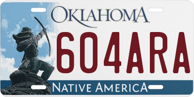 OK license plate 604ARA