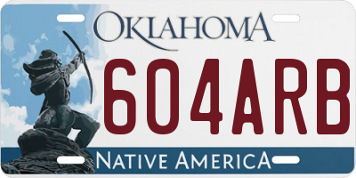 OK license plate 604ARB
