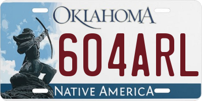 OK license plate 604ARL