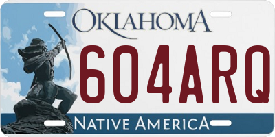 OK license plate 604ARQ