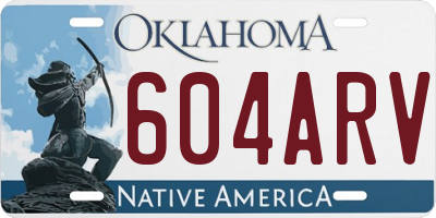 OK license plate 604ARV