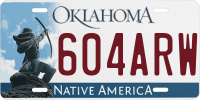 OK license plate 604ARW