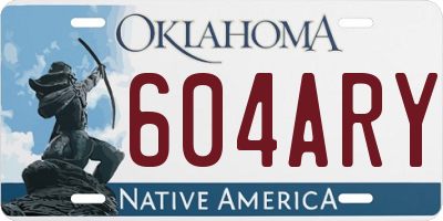 OK license plate 604ARY
