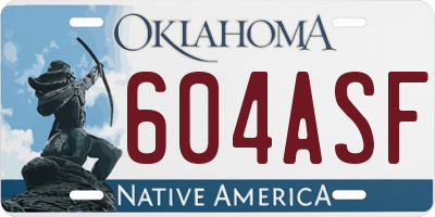 OK license plate 604ASF