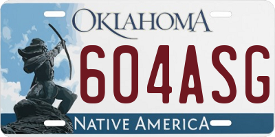 OK license plate 604ASG