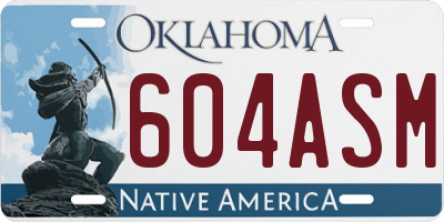 OK license plate 604ASM