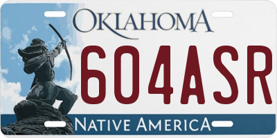 OK license plate 604ASR