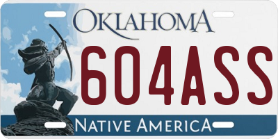 OK license plate 604ASS