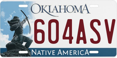 OK license plate 604ASV