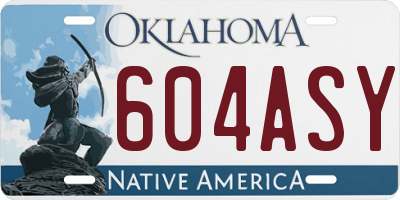OK license plate 604ASY