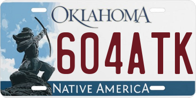 OK license plate 604ATK