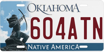 OK license plate 604ATN