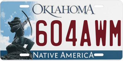 OK license plate 604AWM