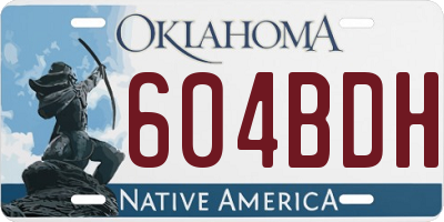 OK license plate 604BDH