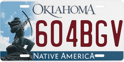 OK license plate 604BGV