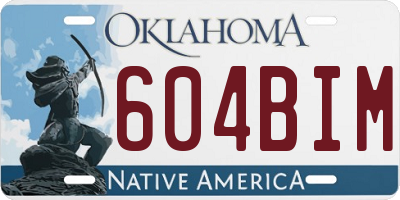 OK license plate 604BIM