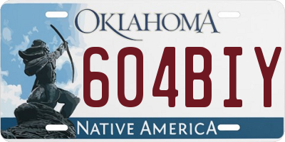 OK license plate 604BIY