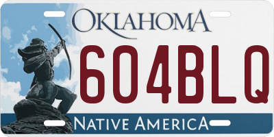 OK license plate 604BLQ