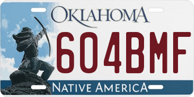 OK license plate 604BMF