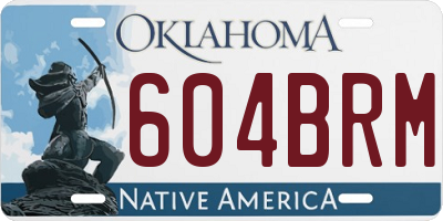 OK license plate 604BRM