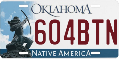 OK license plate 604BTN