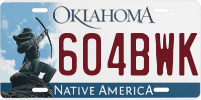 OK license plate 604BWK