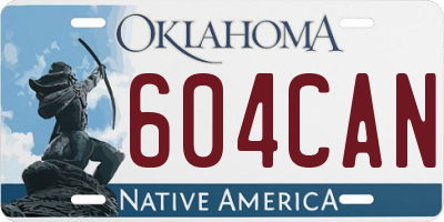 OK license plate 604CAN
