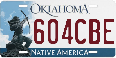 OK license plate 604CBE