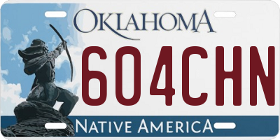 OK license plate 604CHN
