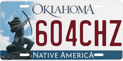 OK license plate 604CHZ