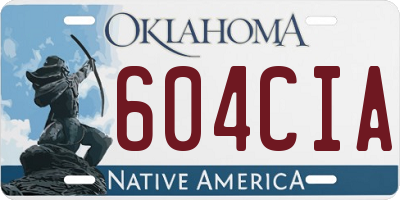 OK license plate 604CIA