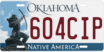 OK license plate 604CIP