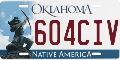 OK license plate 604CIV