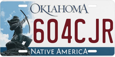 OK license plate 604CJR