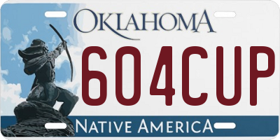 OK license plate 604CUP
