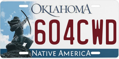 OK license plate 604CWD
