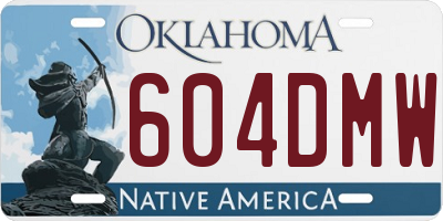 OK license plate 604DMW