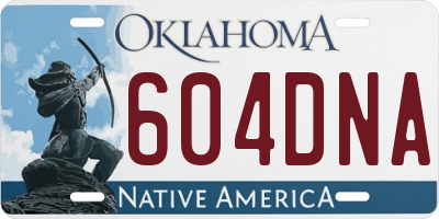 OK license plate 604DNA