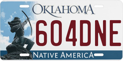 OK license plate 604DNE