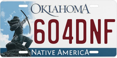 OK license plate 604DNF
