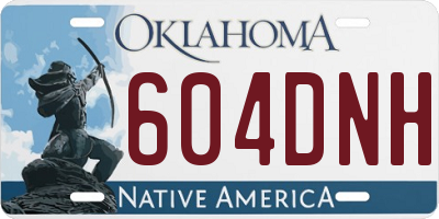 OK license plate 604DNH