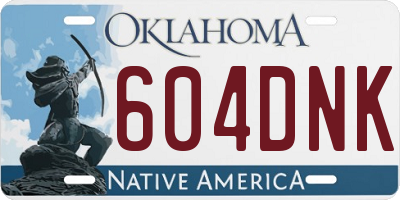 OK license plate 604DNK