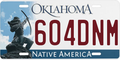 OK license plate 604DNM