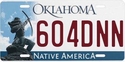 OK license plate 604DNN