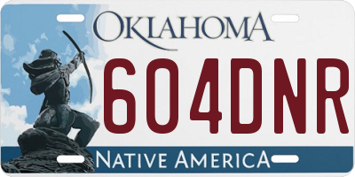 OK license plate 604DNR