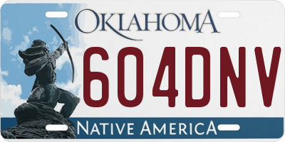 OK license plate 604DNV