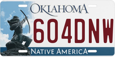 OK license plate 604DNW