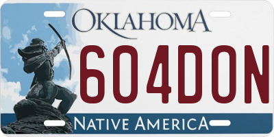 OK license plate 604DON